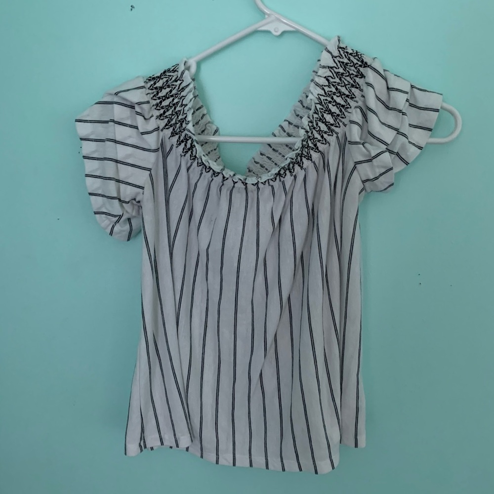 Striped off the shoulder top